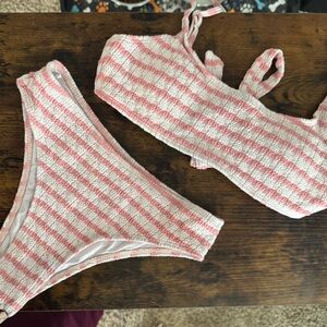 Cider Pink and White Striped Bikini